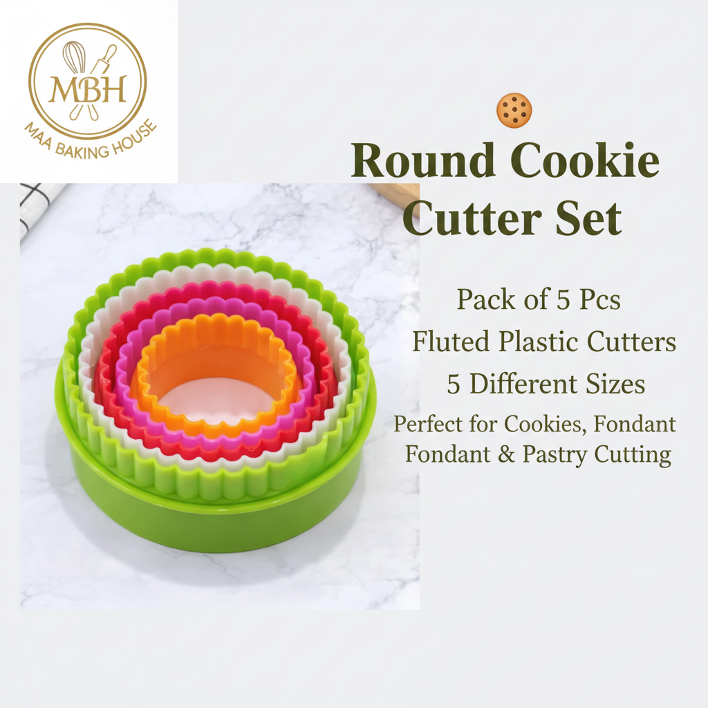 Plastic Cookie Cutter Set – Pack of 5 Pcs | 4 Shapes Available