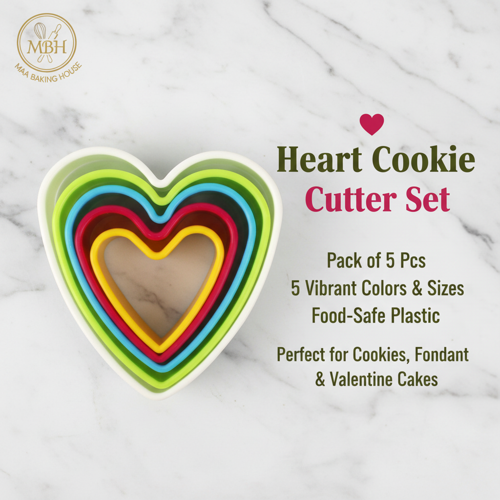 Plastic Cookie Cutter Set – Pack of 5 Pcs | 4 Shapes Available