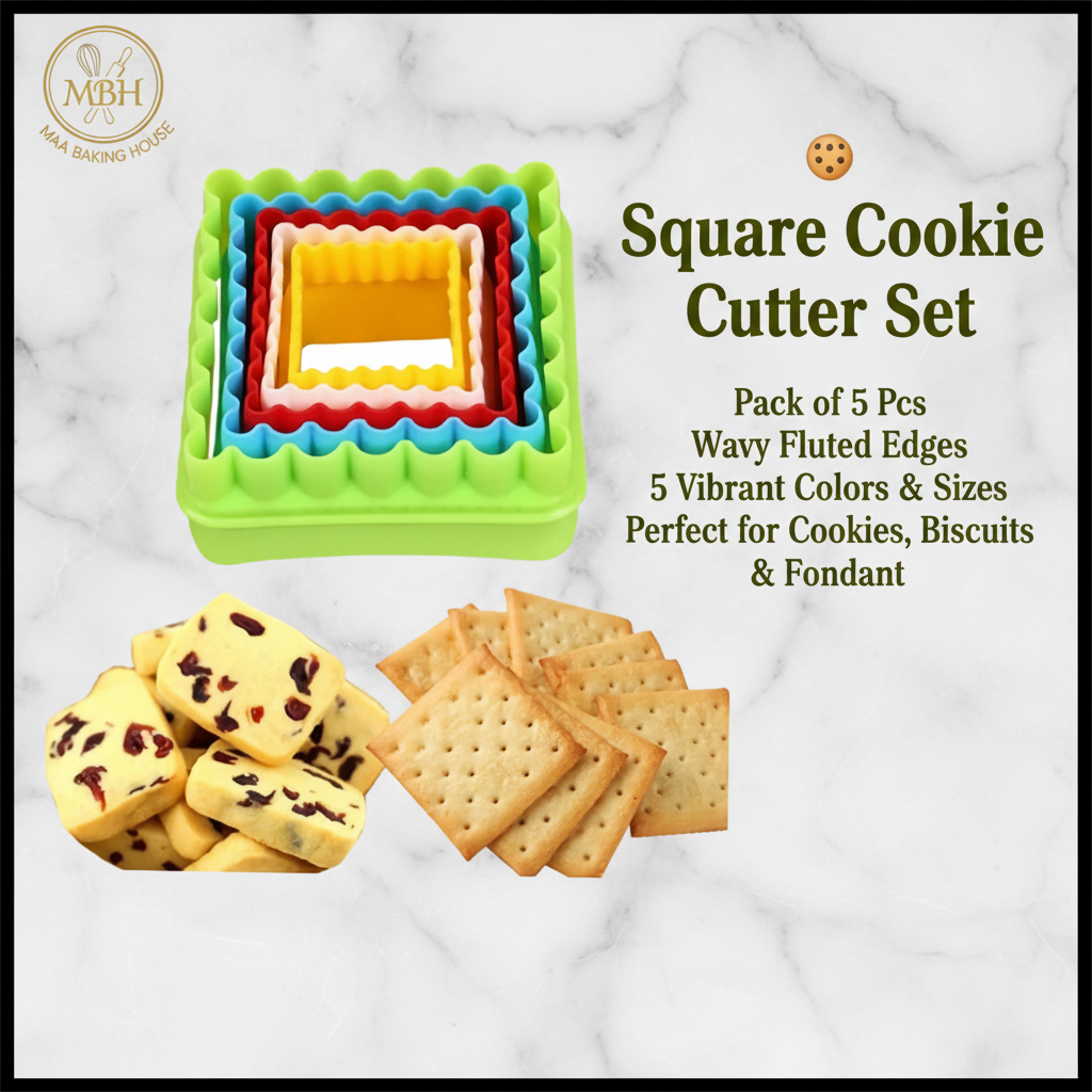 Plastic Cookie Cutter Set – Pack of 5 Pcs | 4 Shapes Available