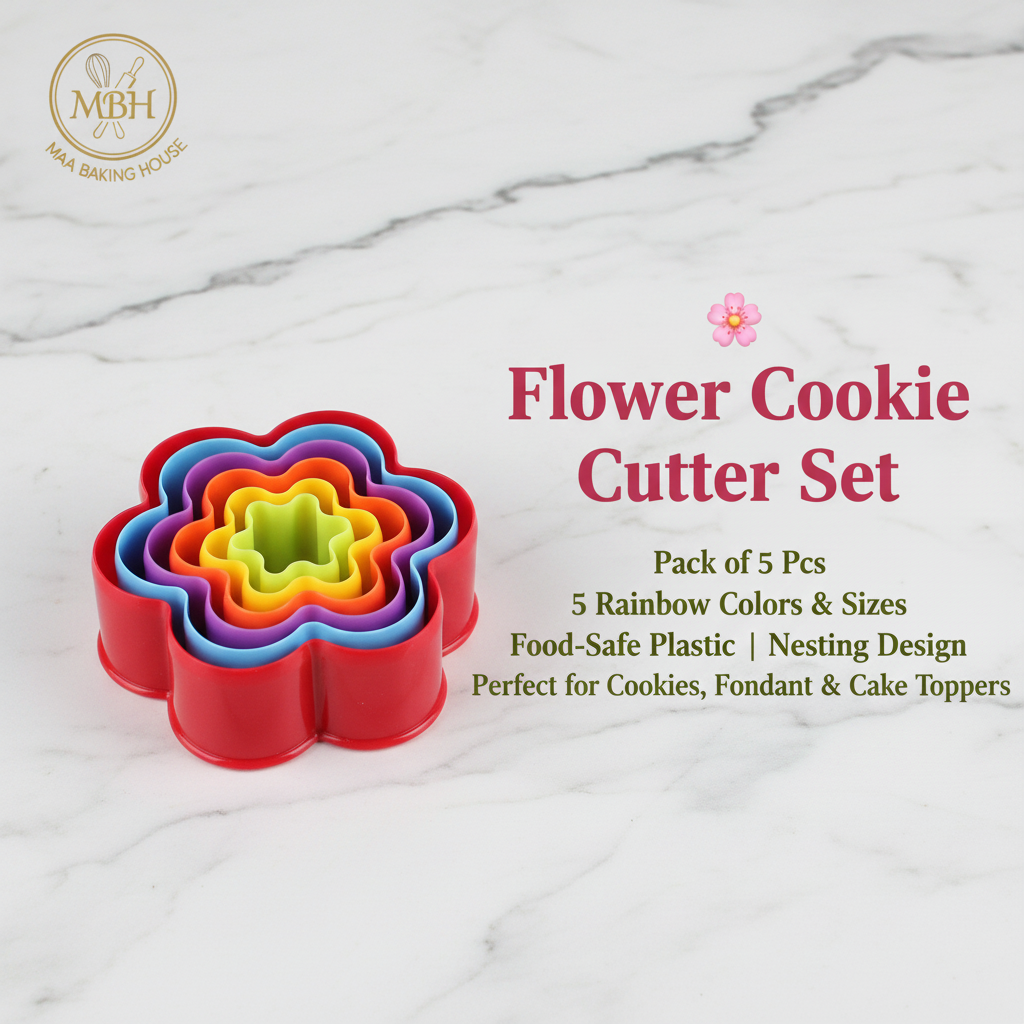 Plastic Cookie Cutter Set – Pack of 5 Pcs | 4 Shapes Available