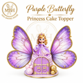Purple Butterfly Princess Cake Topper