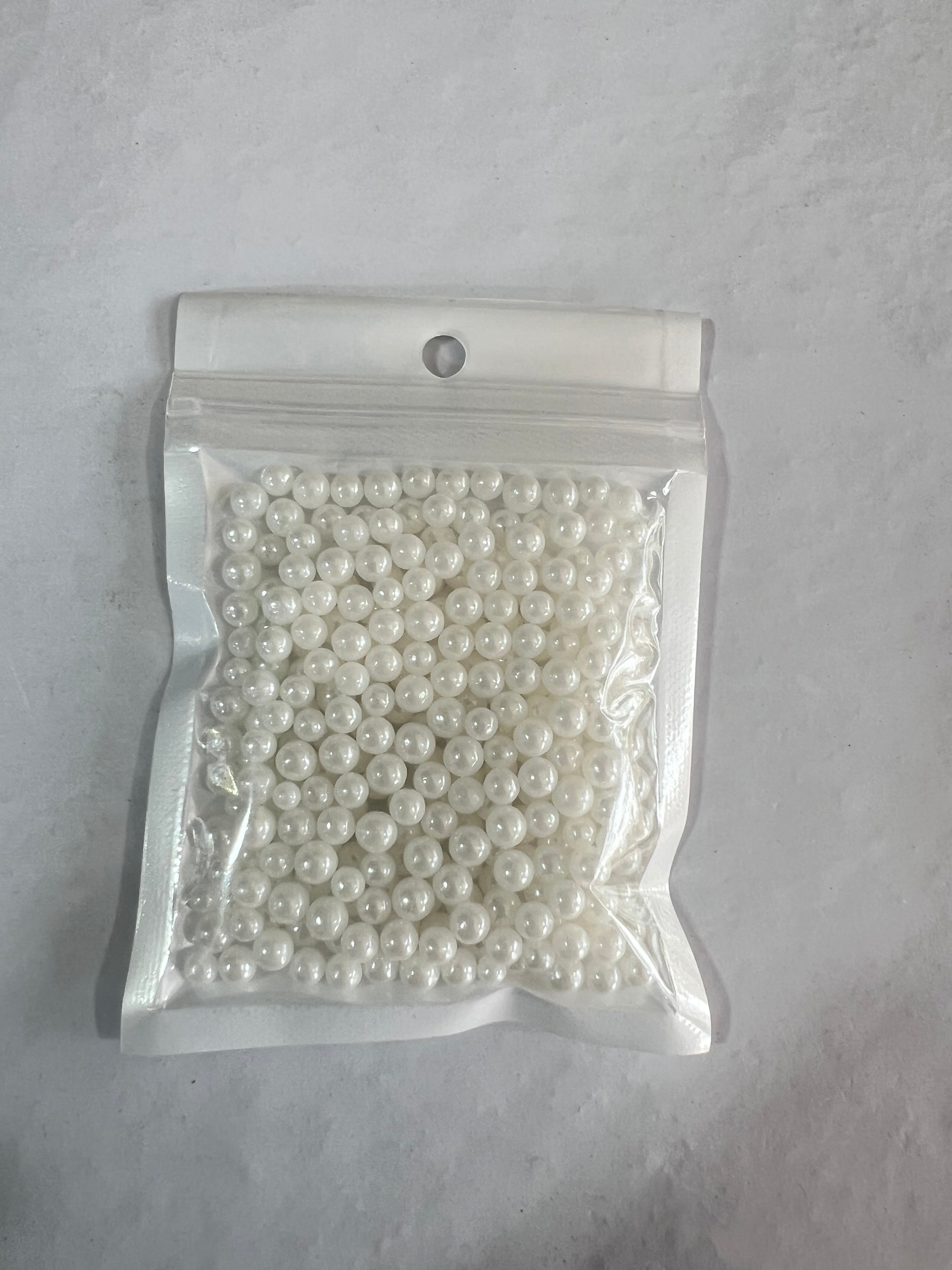 Imported White Dragees 2MM - 20gm Pouch