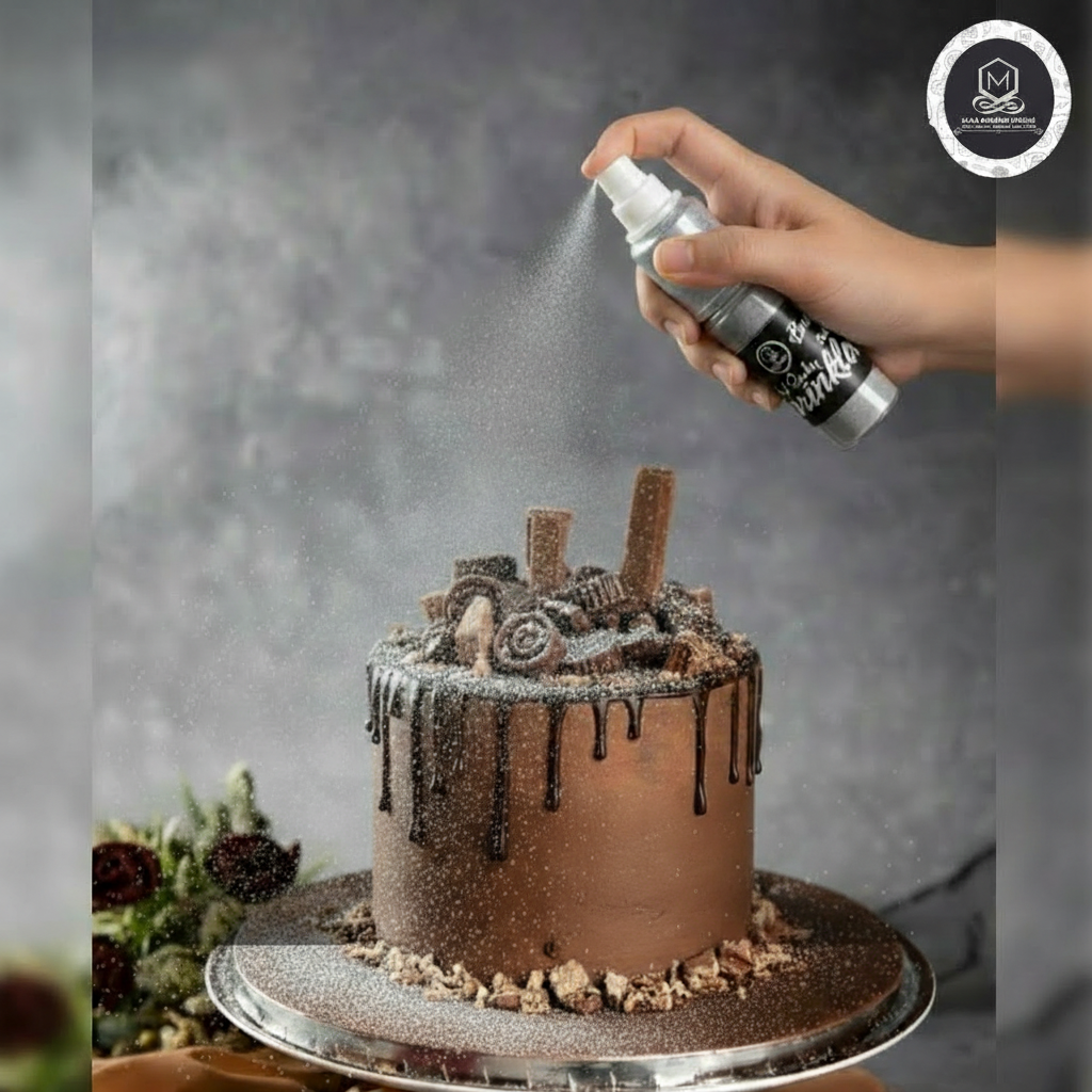 Silver Glitter Spray For Cakes - Instant Shine & Luxury Cake Finish