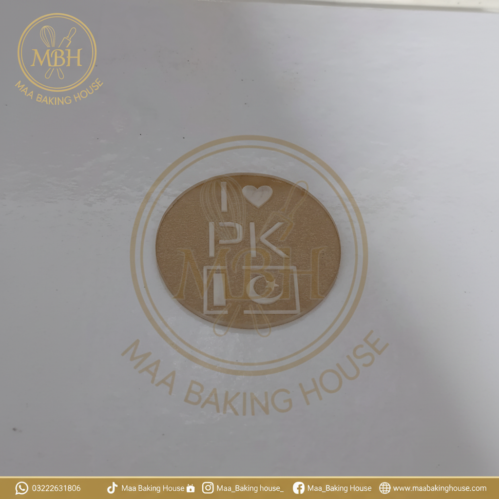 I Love PK Fondant Mold Stamp – Pakistan Flag Design