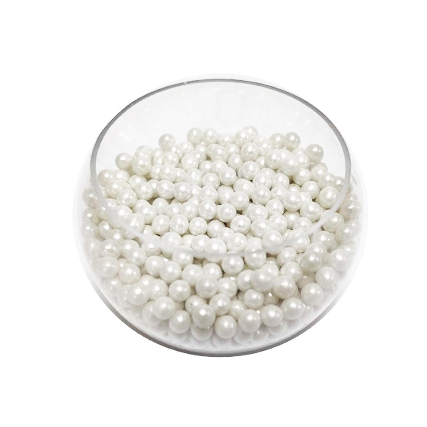 Imported White Dragees 4MM - 100gm Bottle