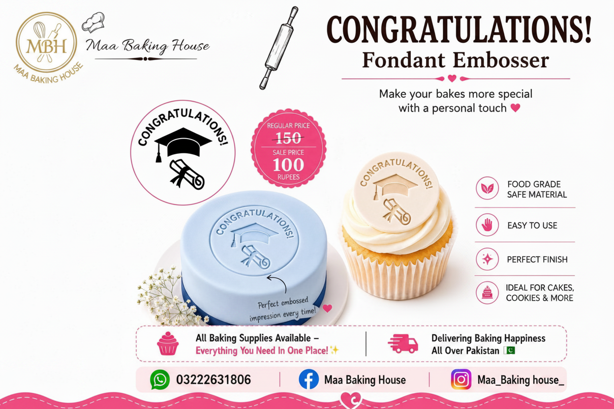 🎓 Congratulations! Fondant Embosser
Stamp
