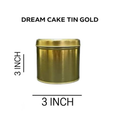 Gold Metallic Round Dream Cake Tin 3x3