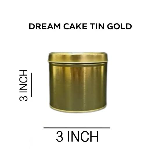 Gold Metallic Round Dream Cake Tin 3x3