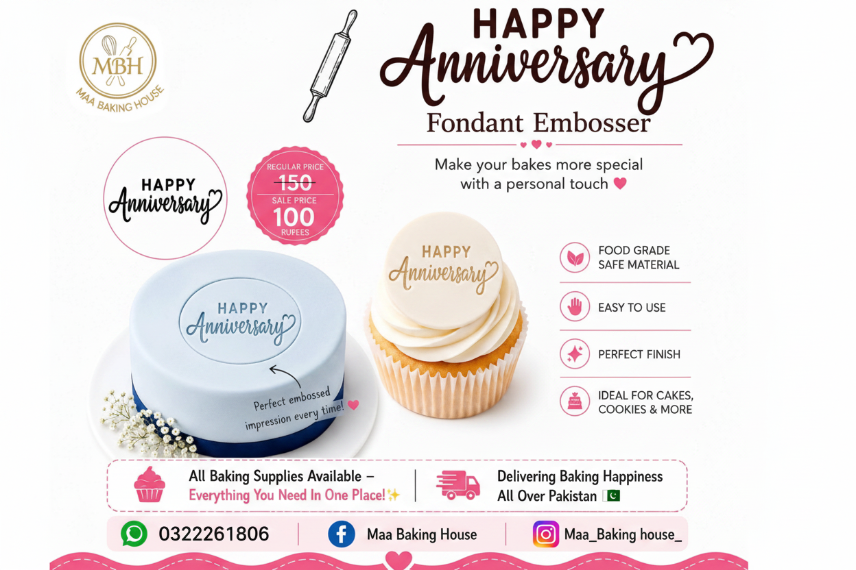 Happy Anniversary Fondant Embosser Stamp
