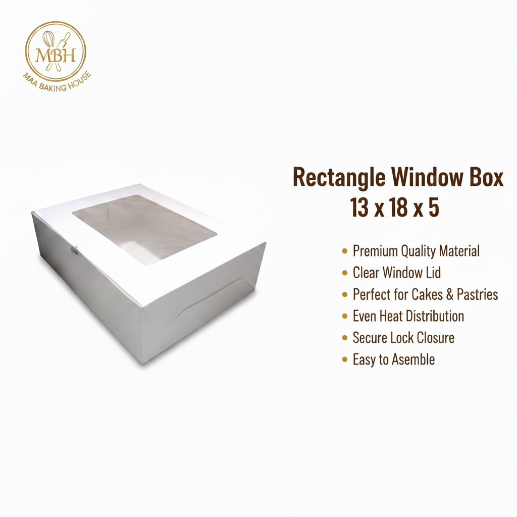 Rectangle Window Box – 13 x 18 x 5 cm | Cake Packaging