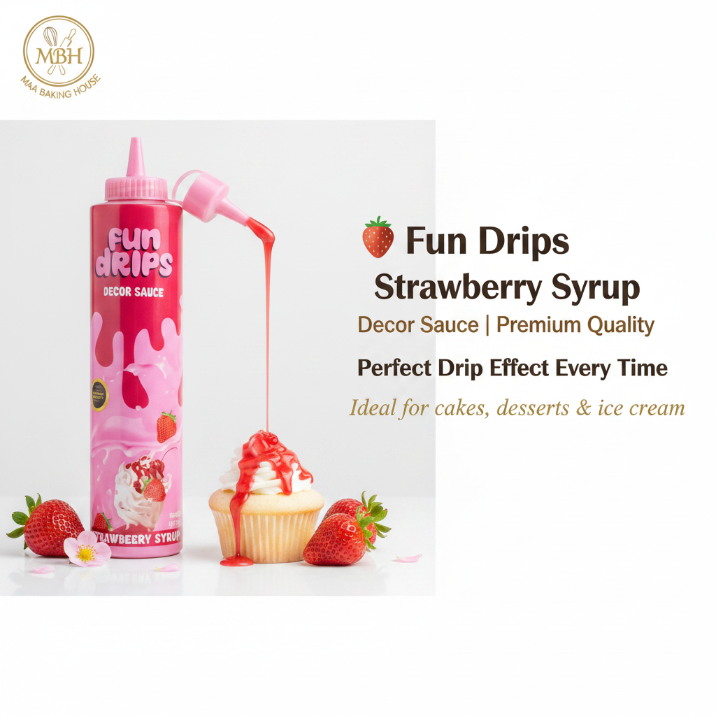 Fun Drips Strawberry Syrup Decor Sauce