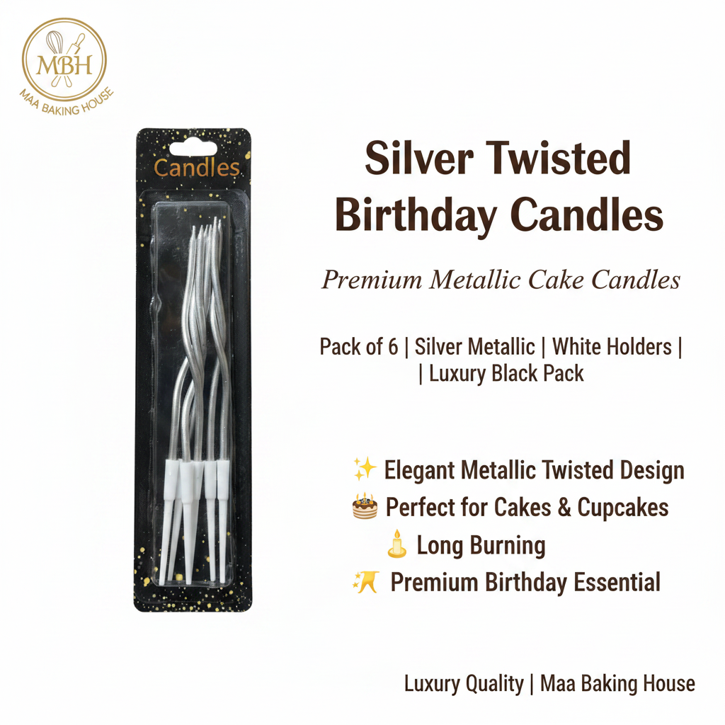 Silver Twisted Birthday Candles
