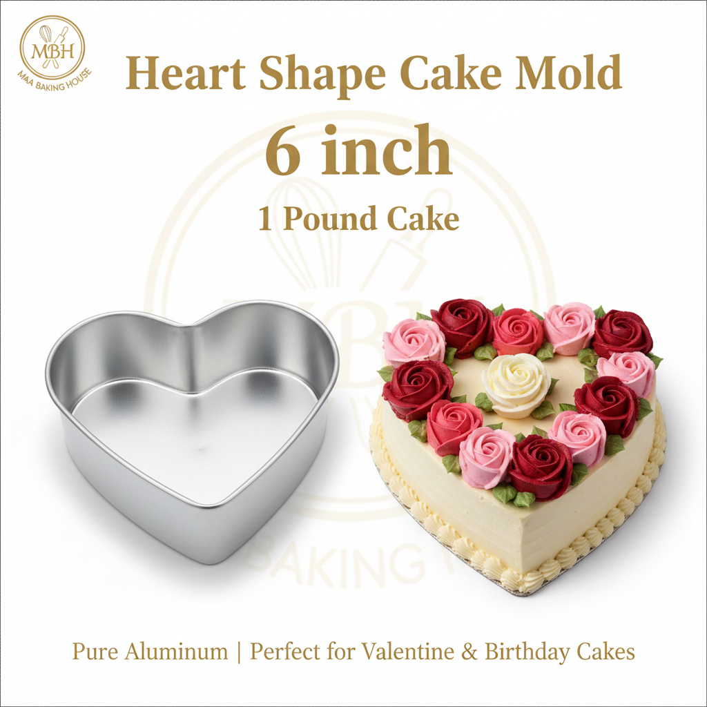 Heart Shape Cake Mold - 6 inch (1Pound) 7 inch (2pound) 8 Inch (3pound)