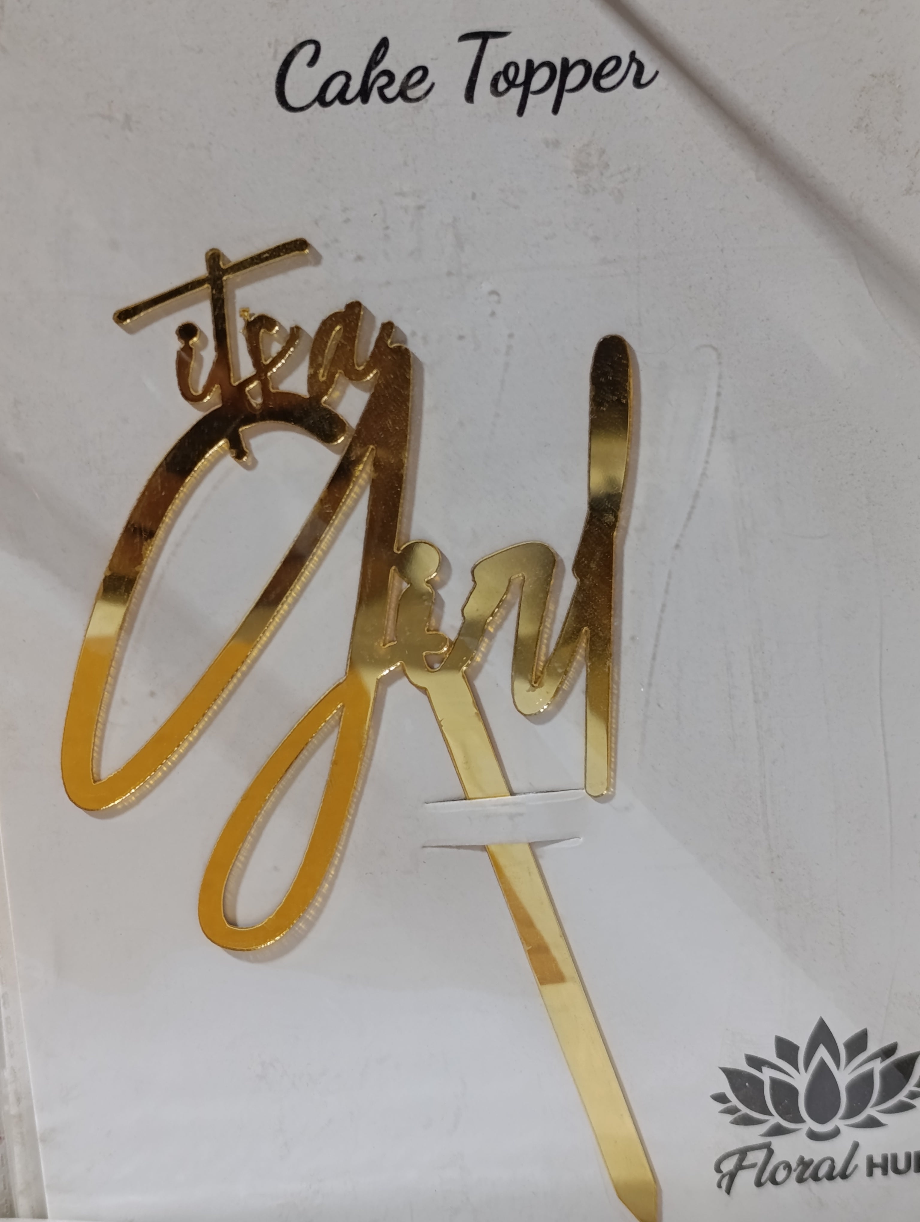 Its a girl acrylic cake topper