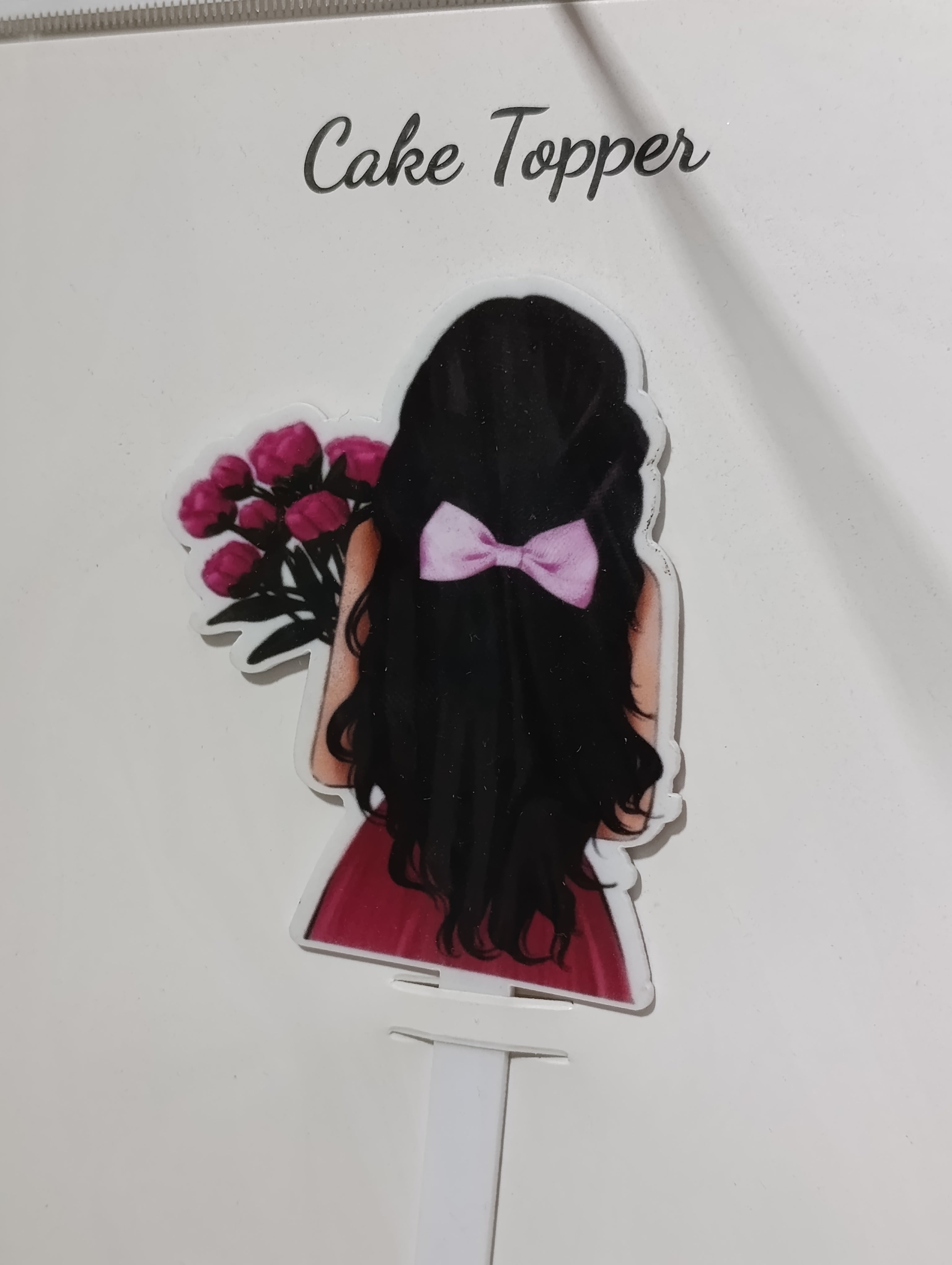 Lady cake decoration topper