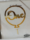 One acrylic cake topper