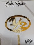 Half why 2&1 acrylic cake topper