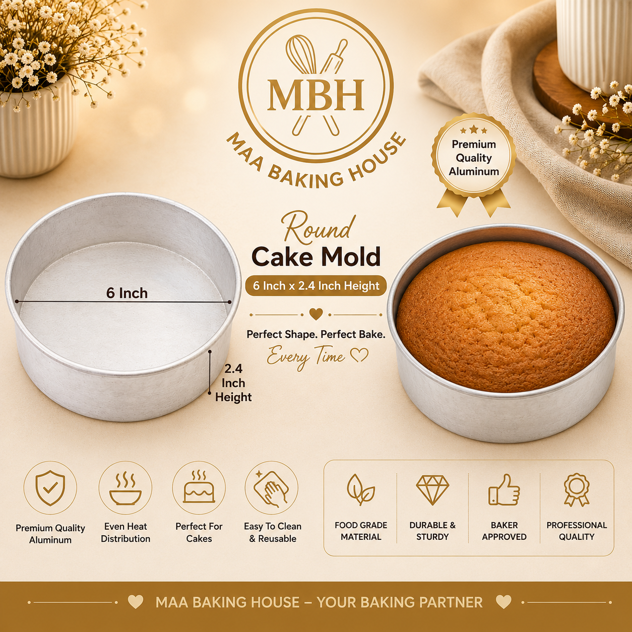 6  Inch Round Cake Mold