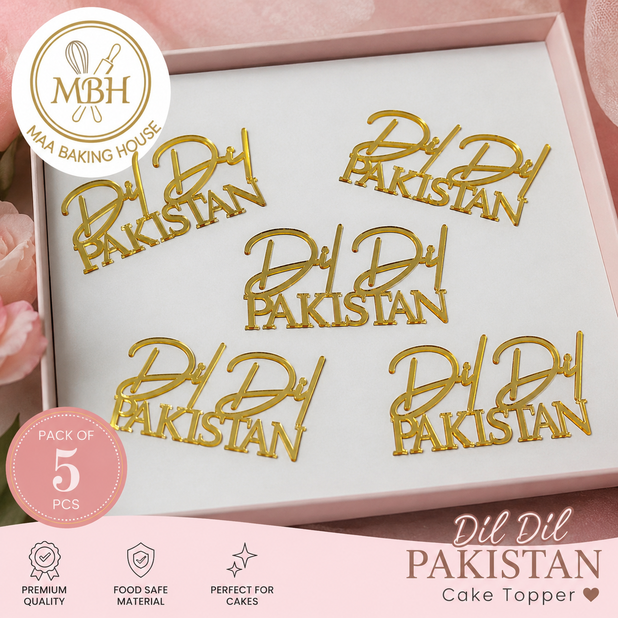 🇵🇰 Dil Dil Pakistan Cake Topper (English)