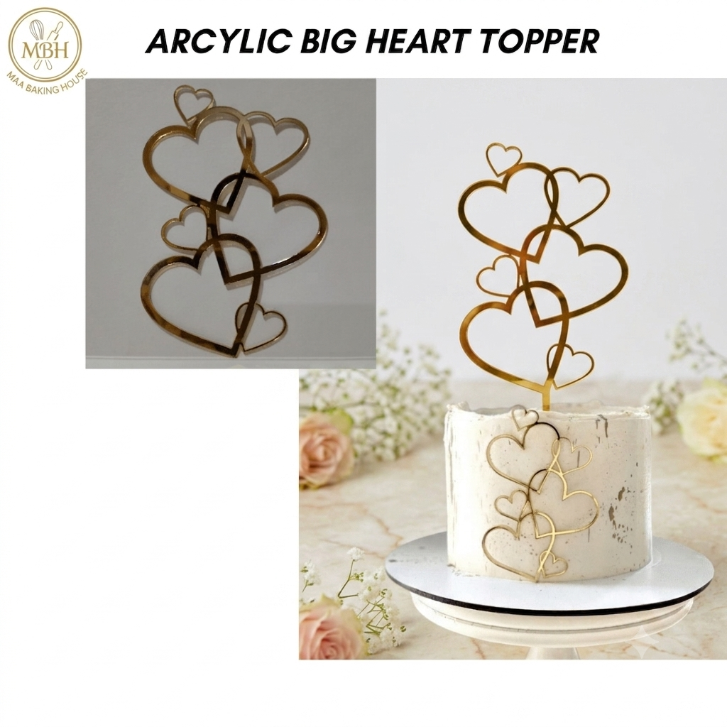 Big acrylic heart topper