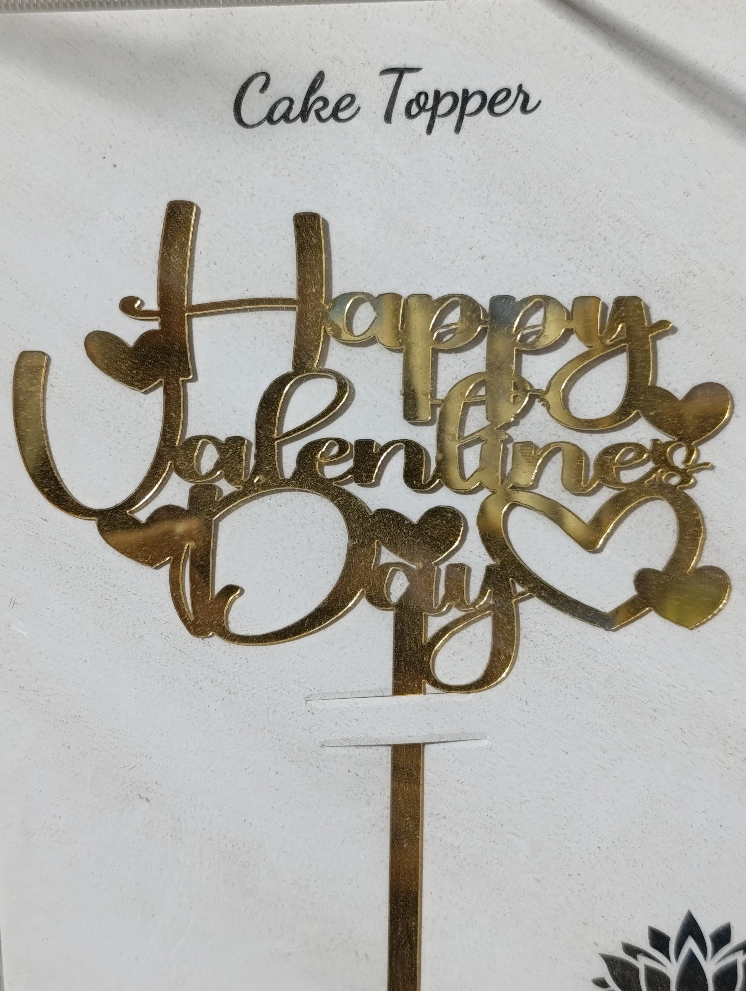 Happy valentine day acrylic cake topper