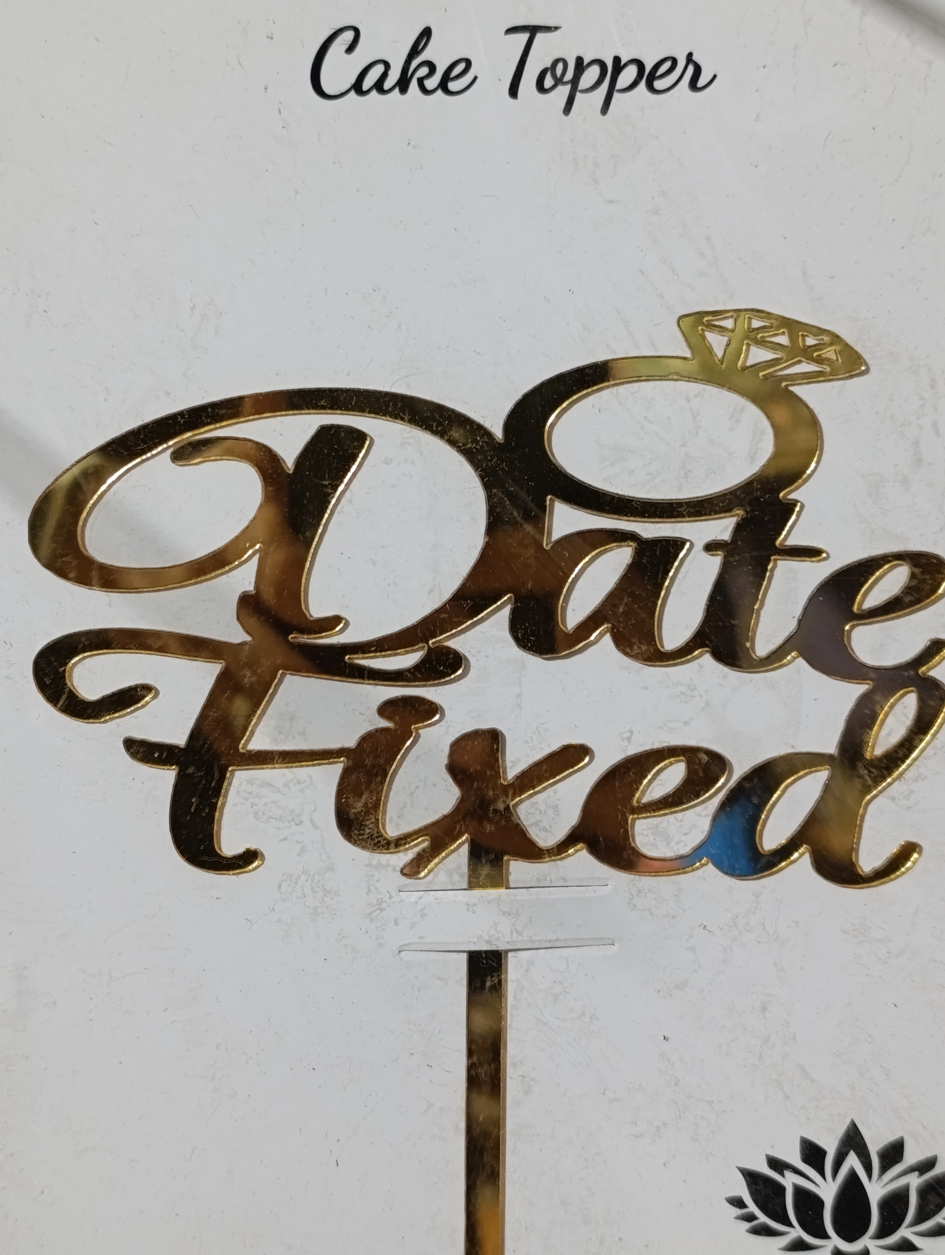 Date fixed cake decoration topper
