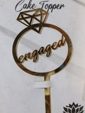 Engaged acrylic cake topper