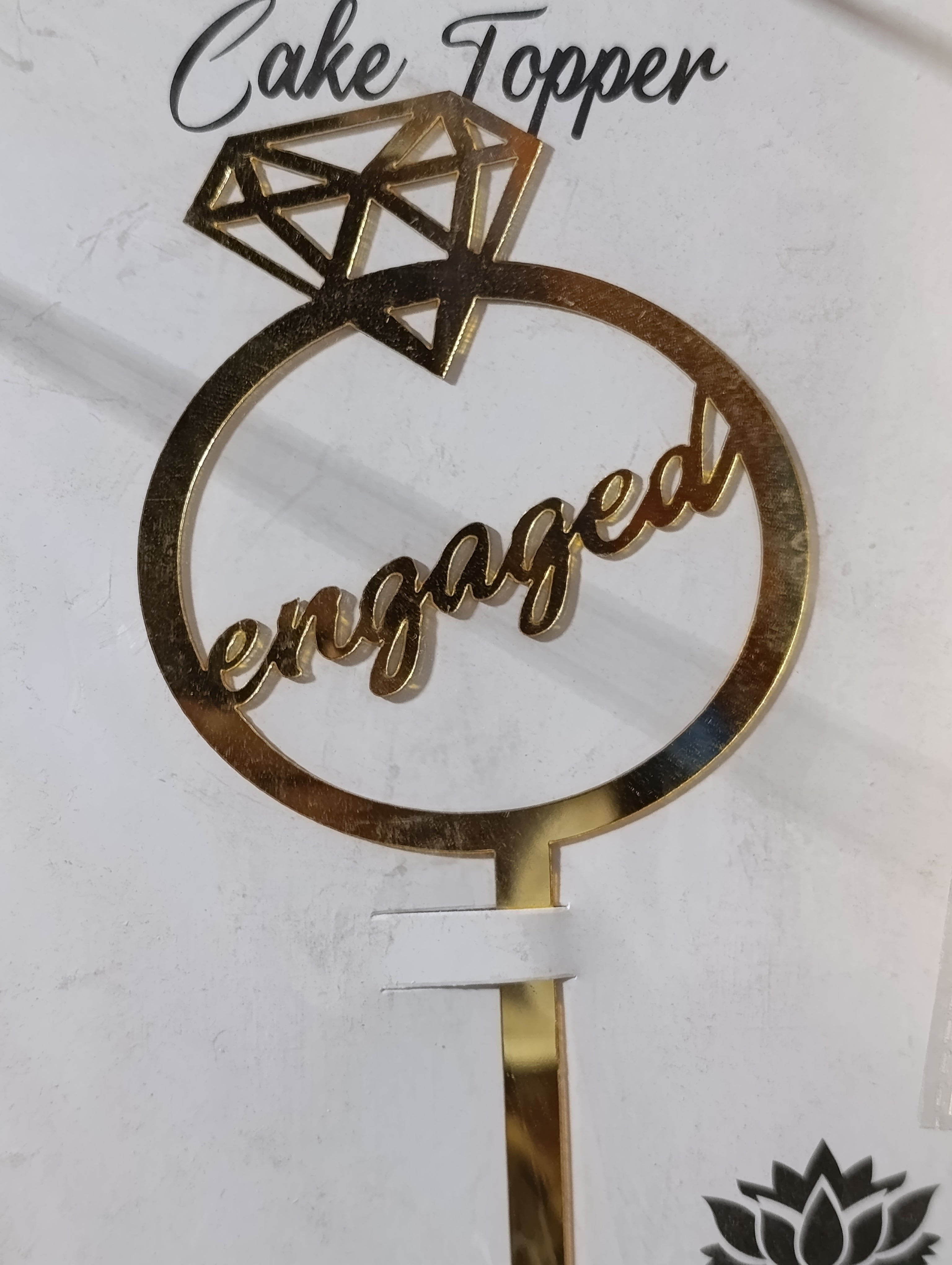 Engaged acrylic cake topper