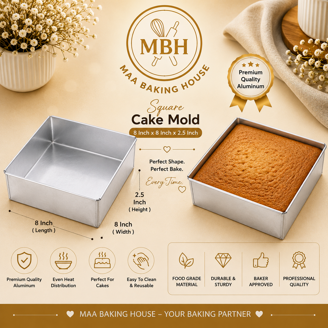 8Inch Square Cake Mold