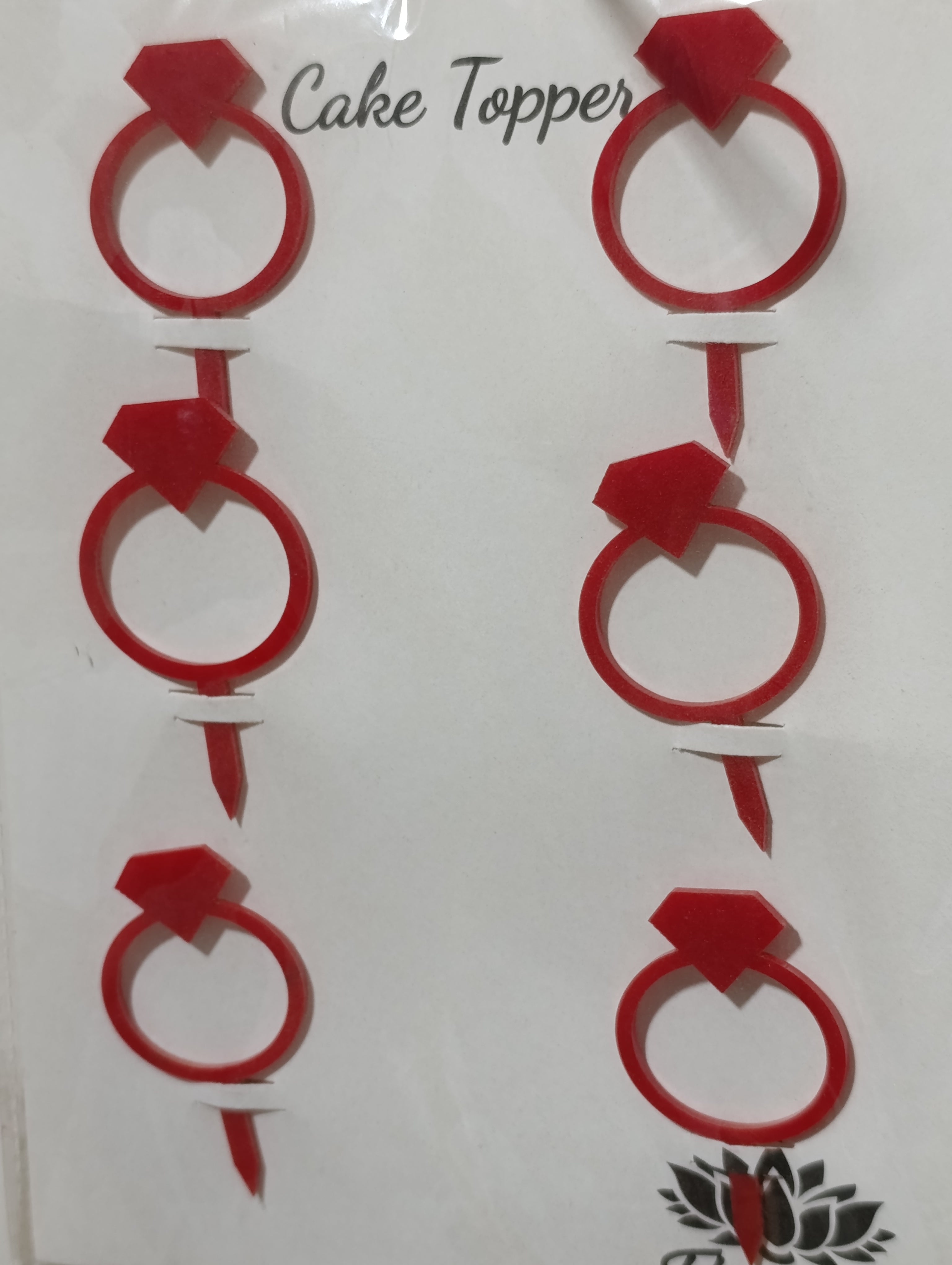 Mini ring topper pack of 6pcs (red colour)