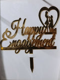 Happy engagement acrylic cake topper