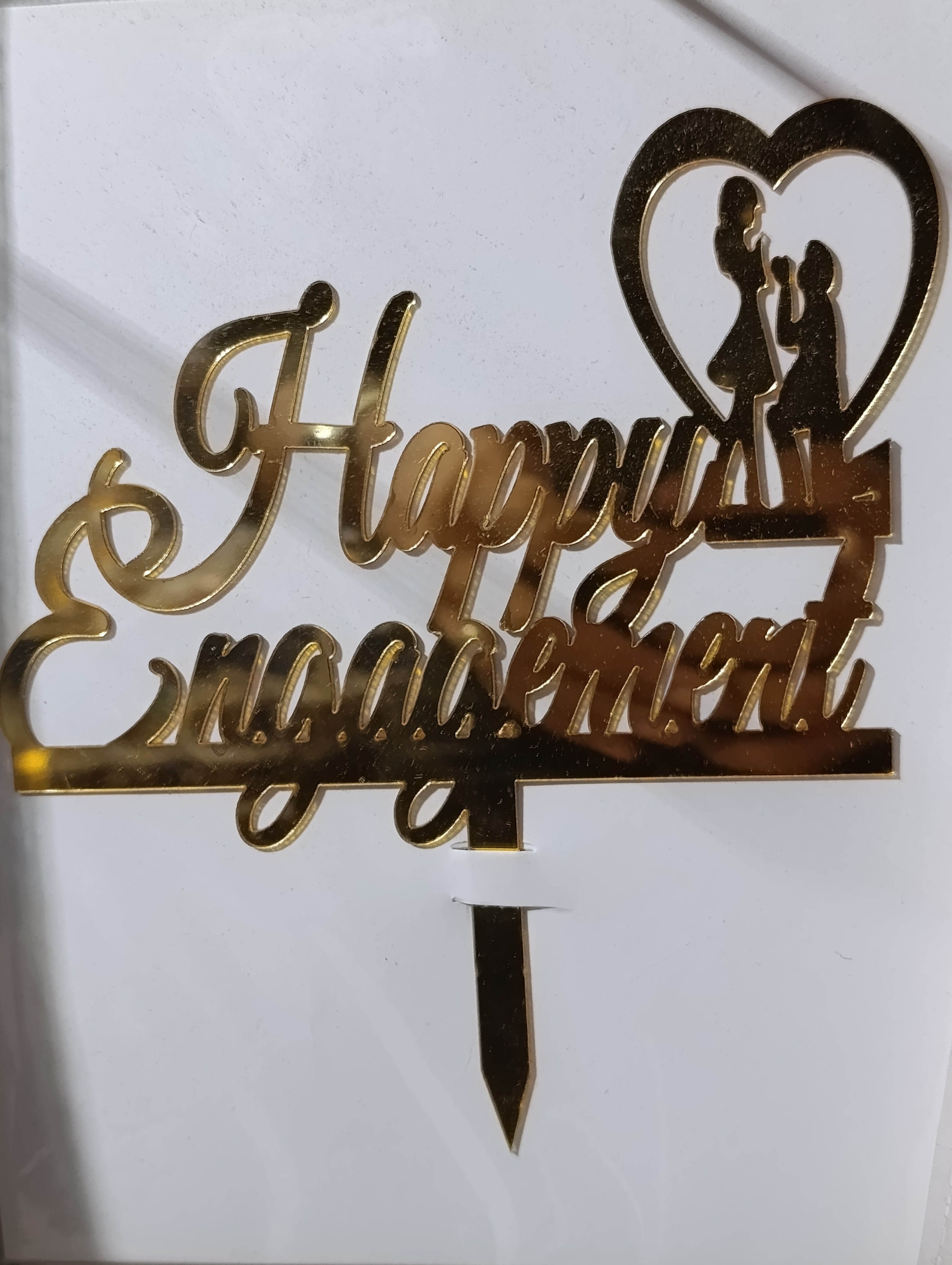 Happy engagement acrylic cake topper