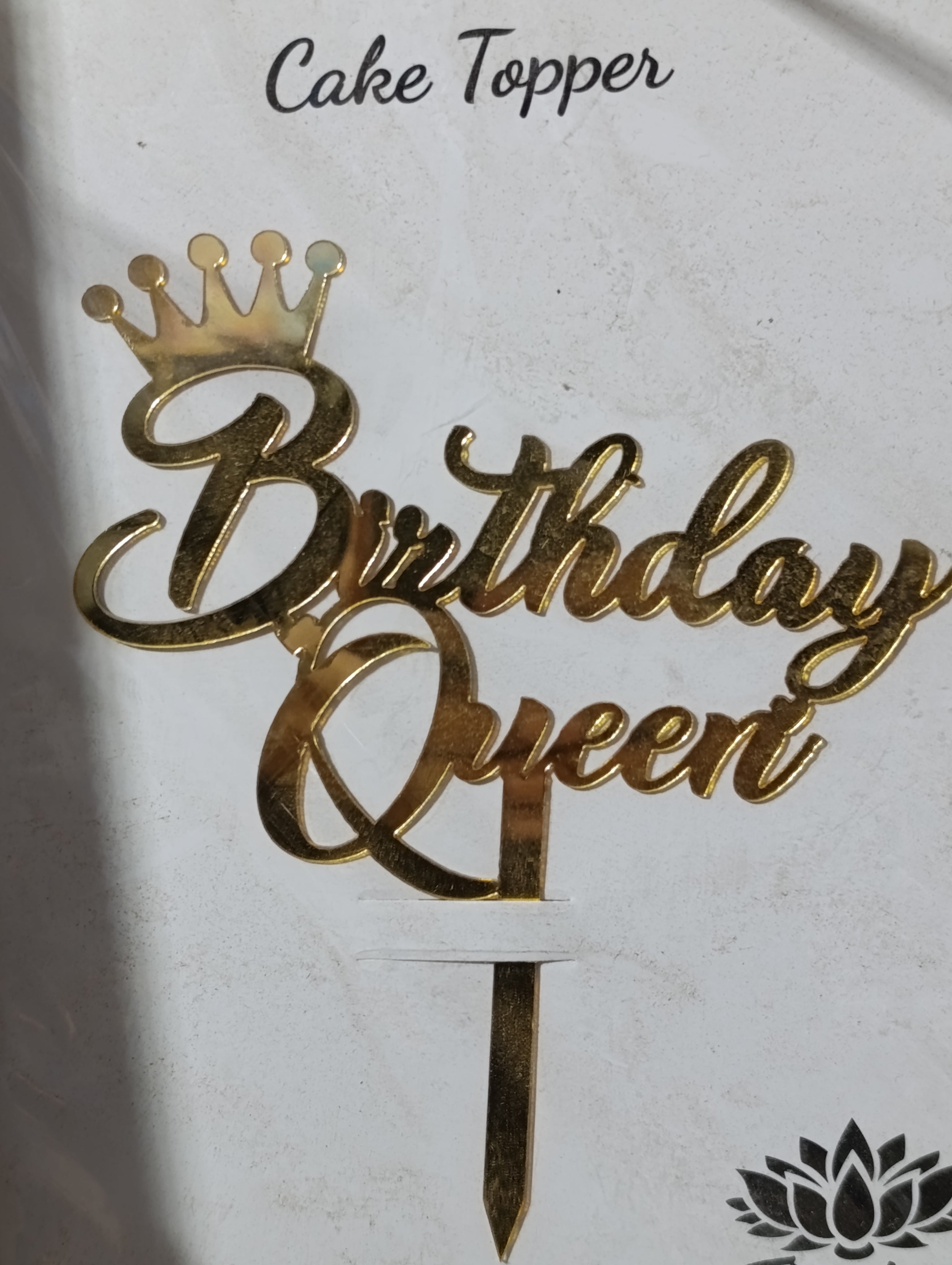 Birthday queen acrylic cake topper